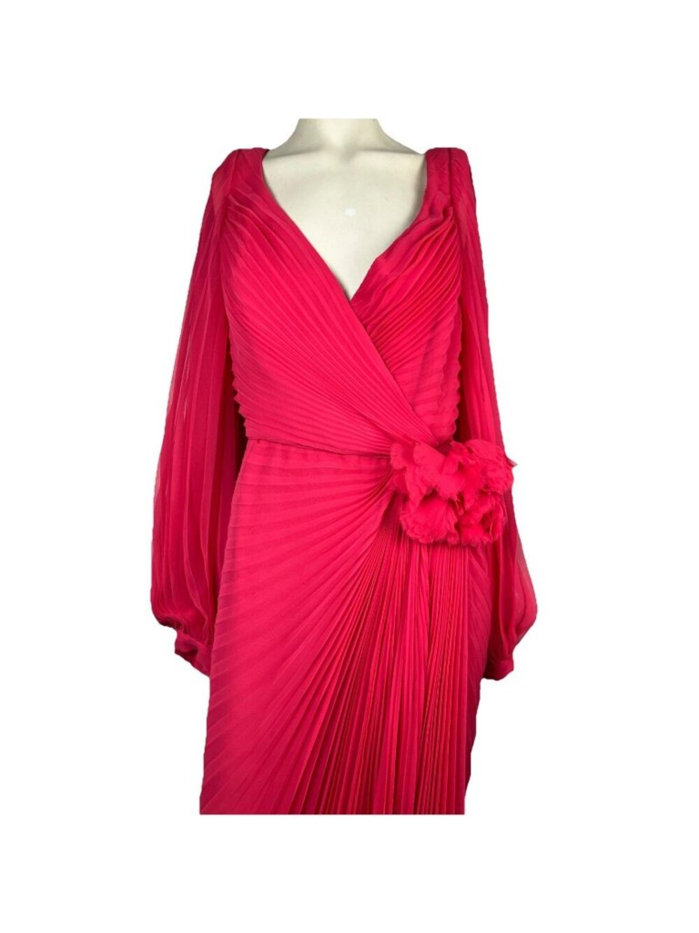 L XL NWT NOS Vintage 80s Travilla Silk Chiffon Pleat Diva Elizabeth Taylor Vibes